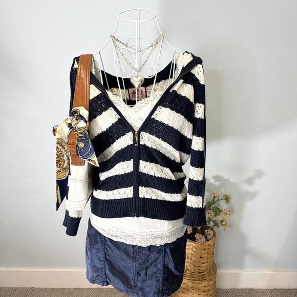 INSANE vintage y2k juicy couture striped sweater hoodie - Picture 2 of 6